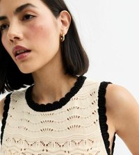 New Look CREAM OPEN KNIT - Top - off white