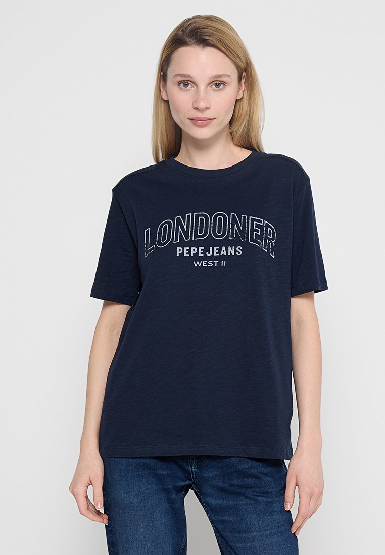 Pepe Jeans T-shirt print donkerblauw Pepe Jeans T-shirt print donkerblauw