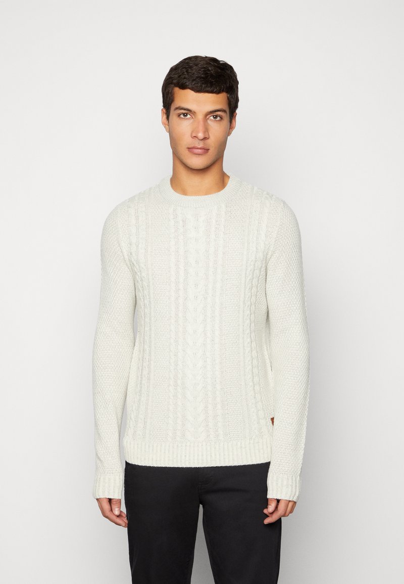 Jack & Jones JJCRAIG CREW NECK - Jumper - white/off-white - Zalando.co.uk