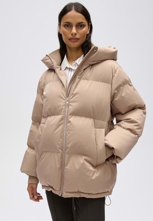OPUS, LOOSE FIT RIBBED TEXTURE - Wintermantel - light mocca
