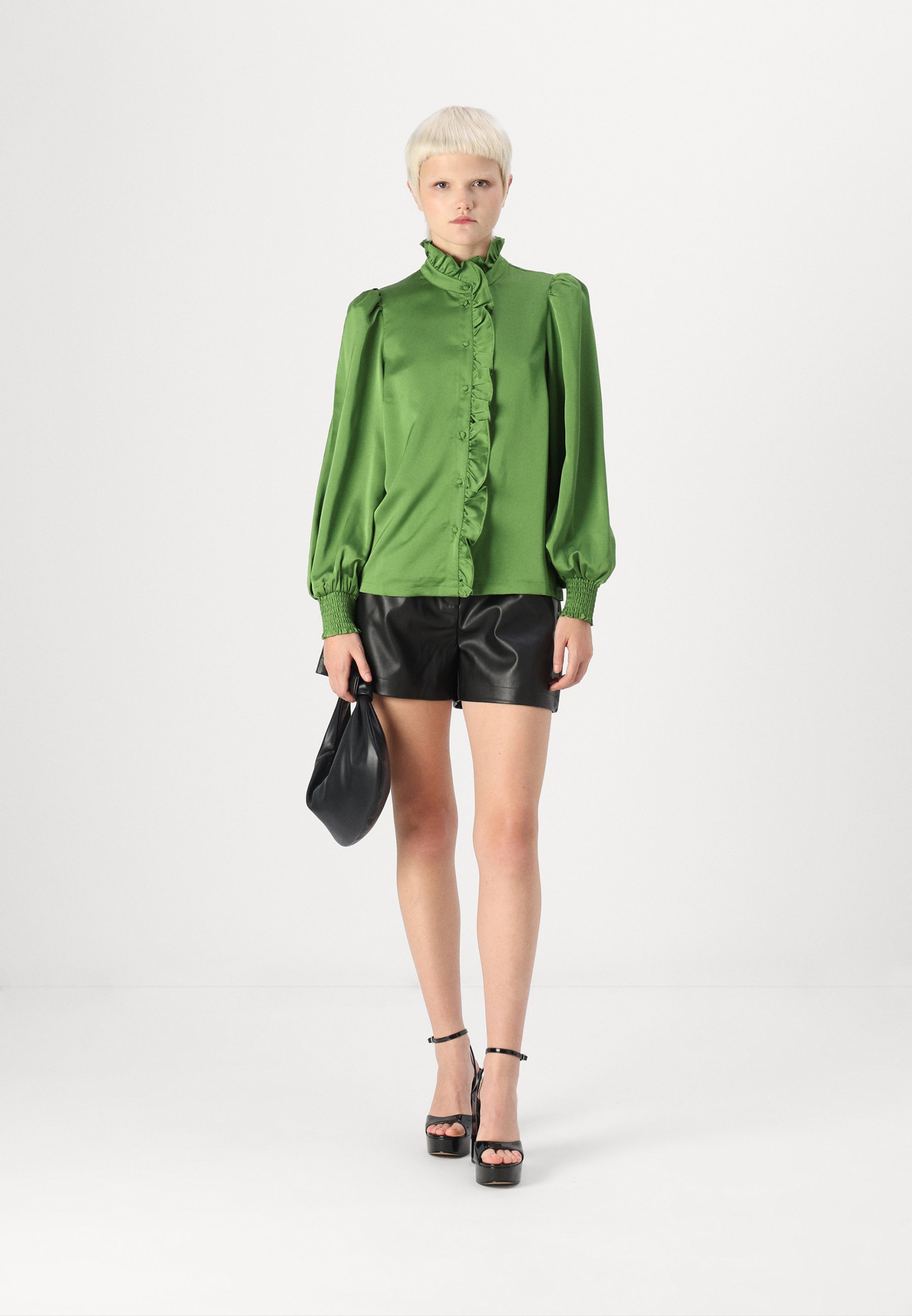 green satin blouse uk