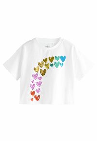 Next - GOLD SEQUIN HEART - T-shirt print - white Miniatuurafbeelding 1
