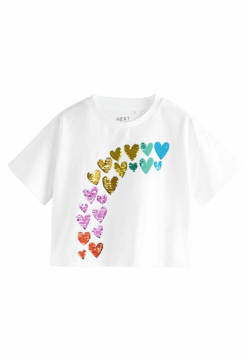 Next - GOLD SEQUIN HEART - T-shirt print - white, Vergroten