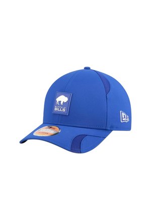 Blaues Baseballcap mit strukturierter Gestaltung, ausgestattet mit einem Logo-Patch der Buffalo Bills, atmungsaktiven Mesh-Seiten und einem gebogenen Schirm.