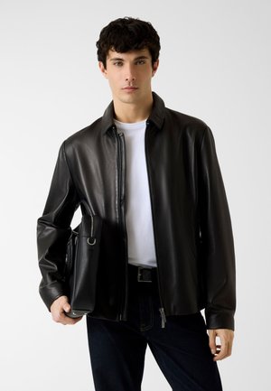 Leren jas - schwarz