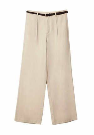 Stradivarius WITH BELT - Pantalon classique - beige