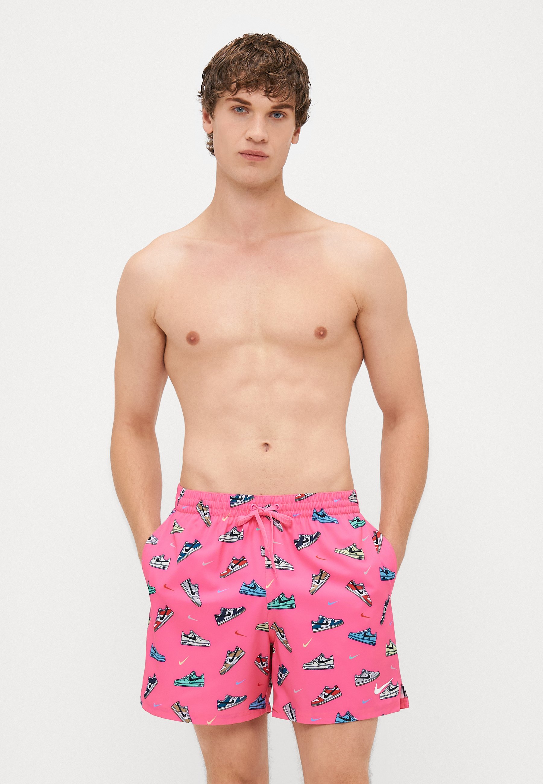 pink nike swim shorts