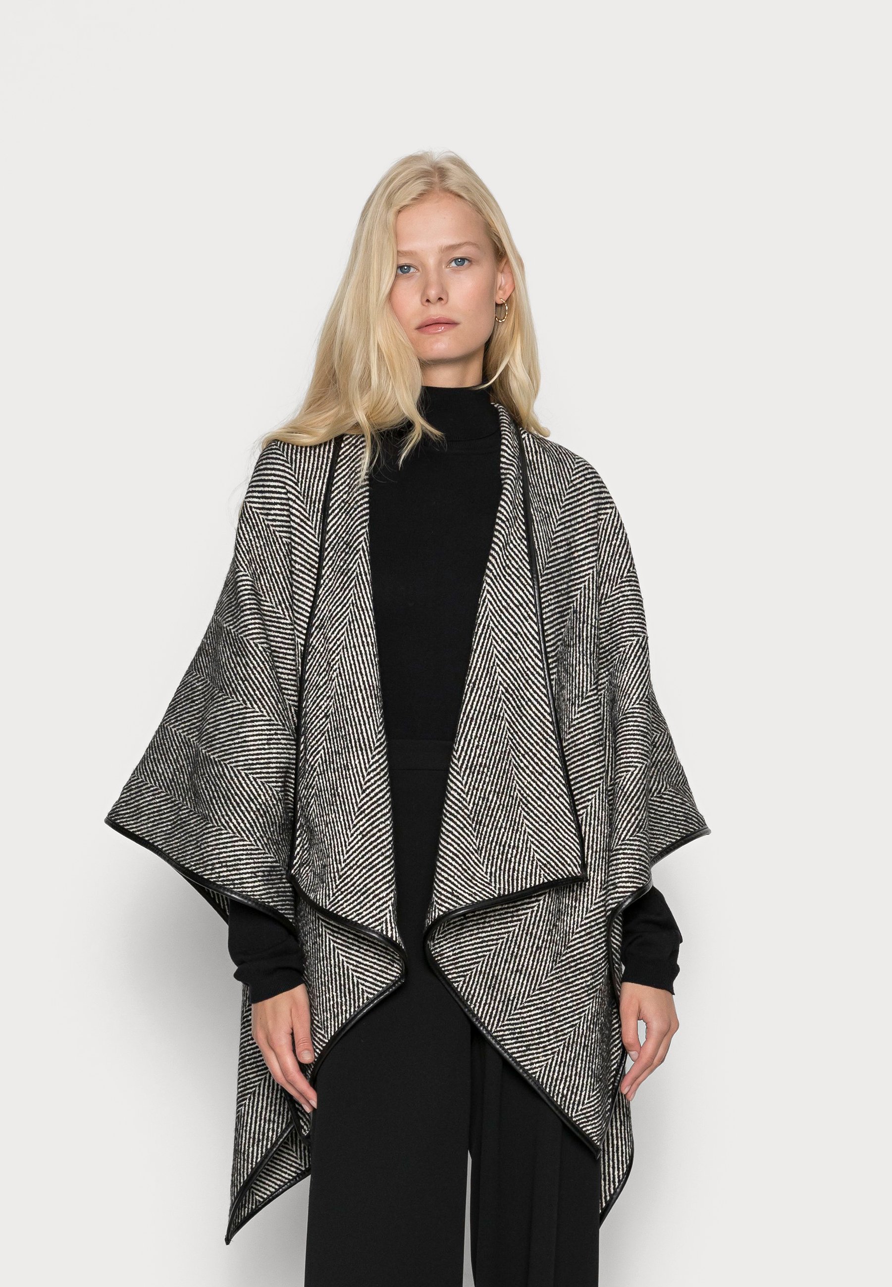 NAF NAF PONCHO - Cape - black/white 
