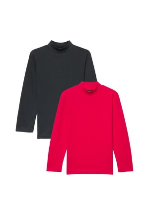 Terranova, PACK 2 T-SHIRT MANICA LUNGA A LUPETTO TINTA UNITA - Maglietta a manica lunga - rosso vivo