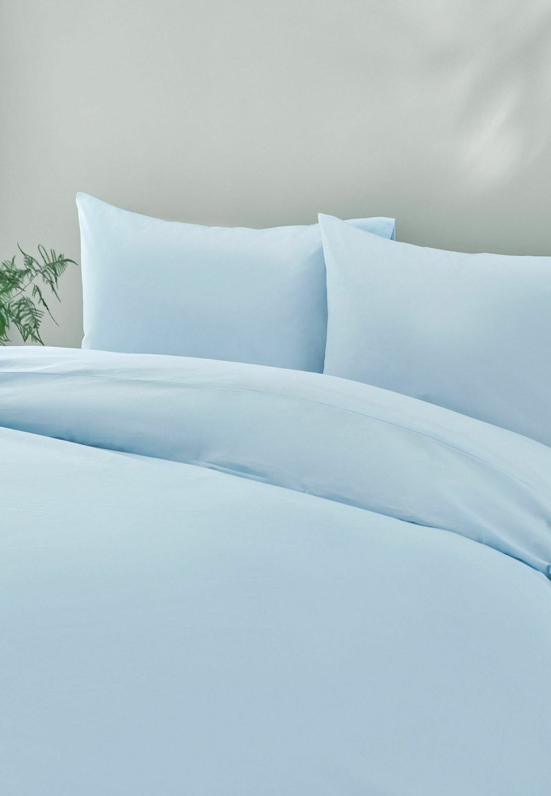 Next REGULAR FIT - 144 THREAD COUNT DUVET COVER AND PILLOWCASE SET UNISEX - Bettwäsche - light blue/hellblau
