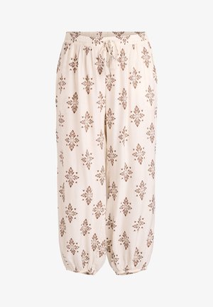Zizzi, GEMUSTERTE BALLONHOSE MIT HOHER TAILLE - Püksid - vanille
