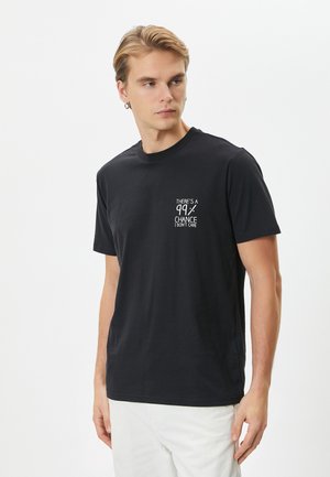 SLOGAN CREW NECK SHORT SLEEVE - T-shirts print - black