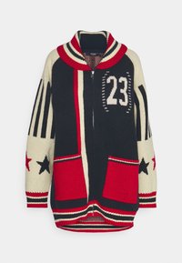 Jaded London TEAM ZIP THROUGH - Cardigan - dark blue/off-white/red