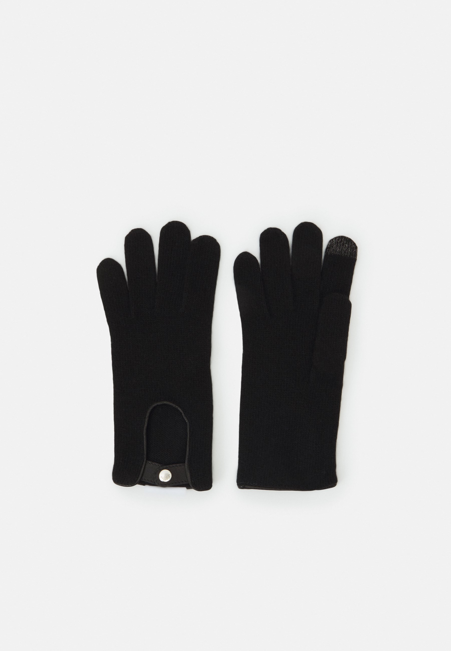 Guanti da donna neri corti di pelle eleganti