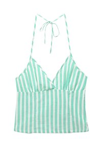 STRIPED HALTER - Felső - light green