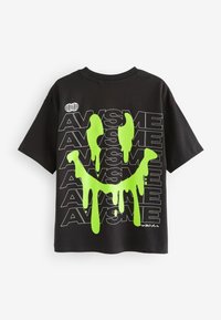 Next RELAXED FIT SHORT SLEEVE GRAPHIC STANDARD - Nyomott mintás póló - black drippy back print