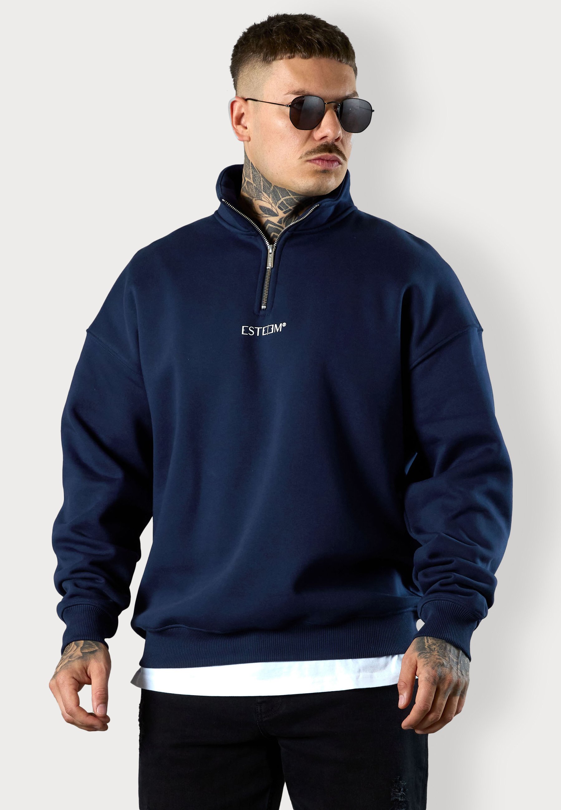 ESTEEM DISCREET OVERSIZED HALFZIP Sweatshirt seablue