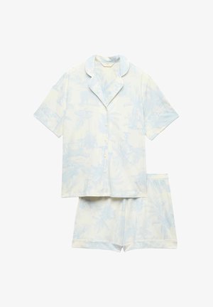 Marks & Spencer, SOFT TOUCH PRINTED REVERE SHORTIE SET - Pyžamová sada - blue