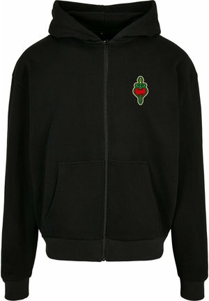 SANTA MONICA HEAVY OVERSIZE ZIP HOO - Športna jopa s kapuco na zadrgo - black