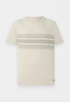 Pier One, STRIPES SHORT SLEEVES T-SHIRT - Μπλουζάκι με στάμπα - beige