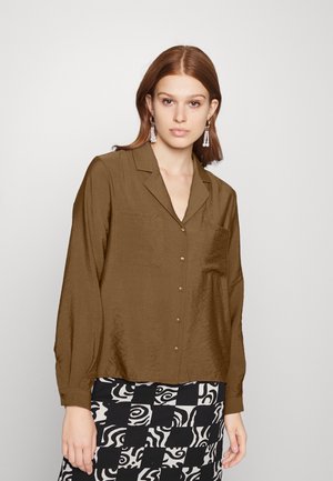 SELINE SHIRT - Button-down blouse - dark earth