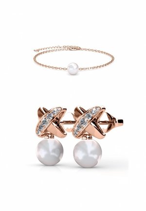 PARURE CHRIS PEARL CRYSTAL - Ohrringe - couleur or rose / cristal