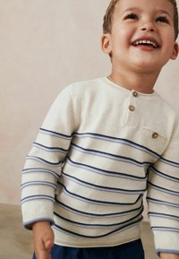 Next HENLEY STRIPE REGULAR FIT - Jersey de punto - ecru cream