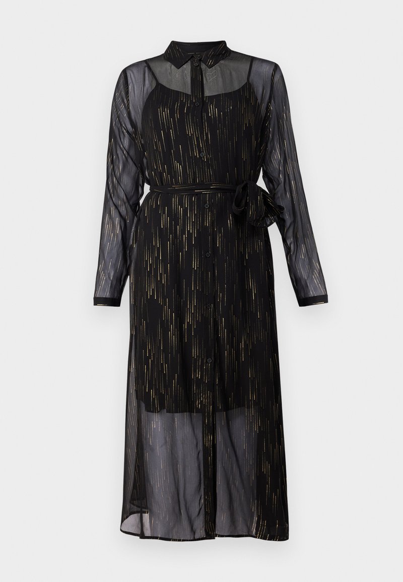 Armani Exchange VESTITO - Shirt dress - black/gold/black - Zalando.co.uk