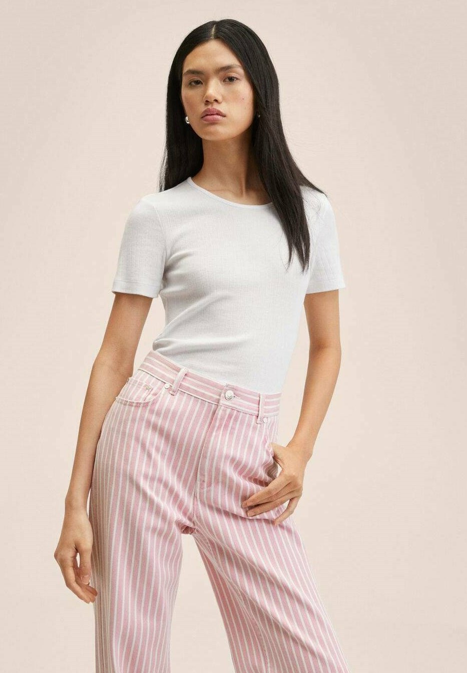 Mango ABBY - Straight leg jeans - pink 