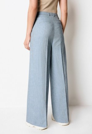 WIDE LEG - Tygbyxor - blue