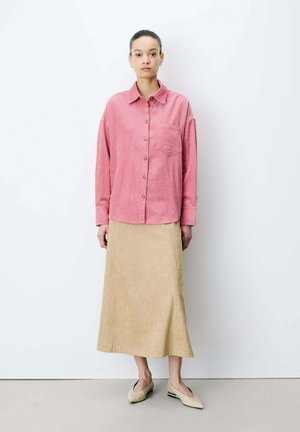 Grace & Mila, CHEMISE OVERSIZE EN VELOURS CÔTELÉ BLUSH ANGE - Chemisier - blush