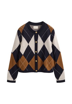GANT, ARGYLE C-NECK CARDIGAN - Ζακέτα - evening blue