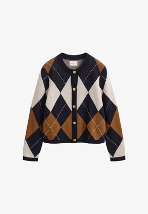 GANT, ARGYLE C-NECK CARDIGAN - Ζακέτα - evening blue