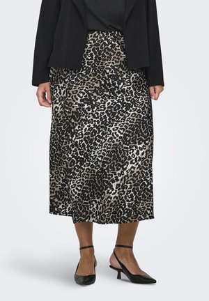 CARDOMINA CALF SKIRT - A-line skjørt - white pepper aop:leo skin