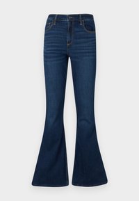 Curvy High-Rise Dark Wash Flare Jeans - Bootcut farmer - dark inky clean