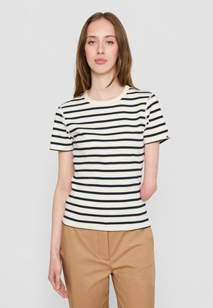 SLIM CODY - Basic T-shirt - ivory petal/dark night navy