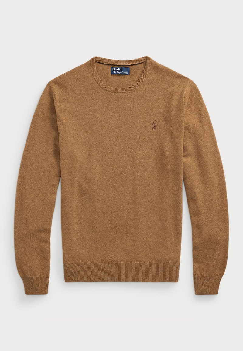 Polo Ralph Lauren WOOL CREWNECK SWEATER - Svetrík - latte brown heather