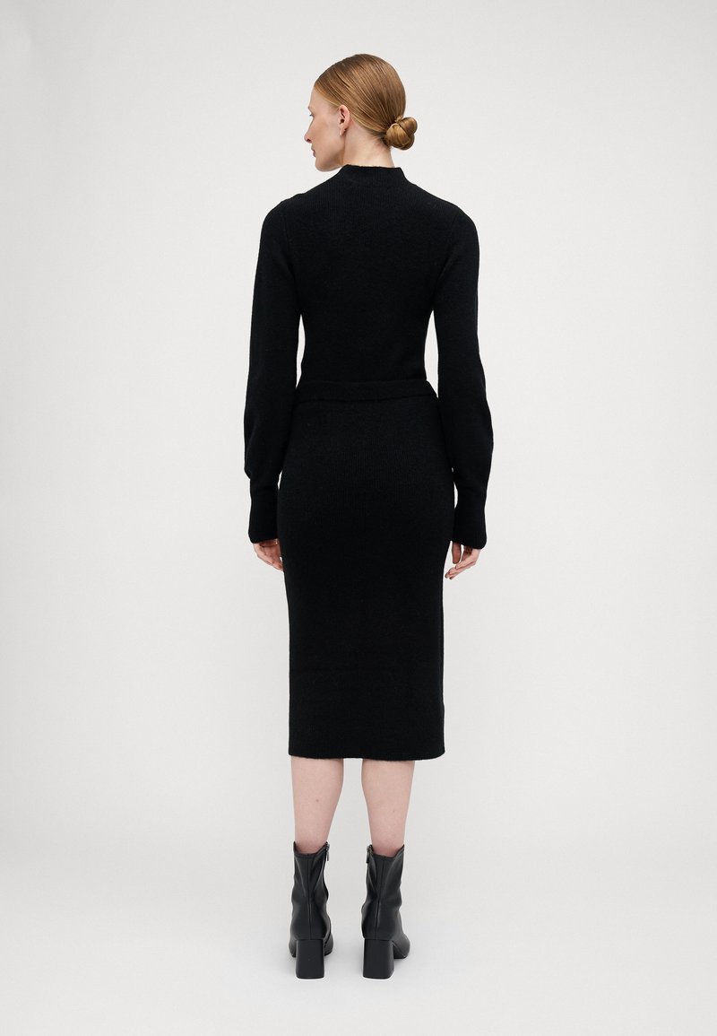 slit dress knit Black Knit Slit Maxi Dress