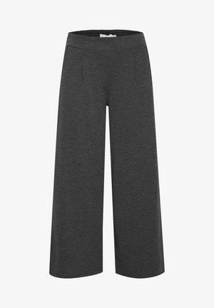 Graue weit geschnittene Hosen aus weichem Stoff. Verfügt über einen elastischen Bund und zwei Fronttaschen für zusätzlichen Komfort.