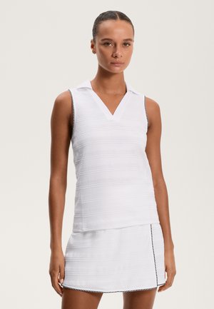 JACQUARD SLEEVELESS POLO - Bluză polo - white