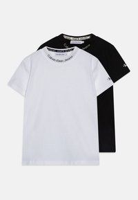 Calvin Klein Jeans - EXCLUSIVE INTARSIA UNISEX 2 PACK - T-shirt - bas - bright white/black Miniatyrbild 1