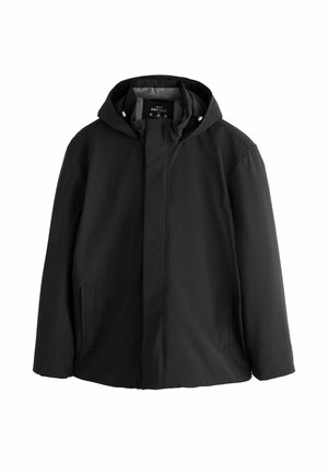 Next, REGULAR FIT - SHOWERPROOF HOODED COAT WITH BRUSHED LINING - Übergangsjacke - black