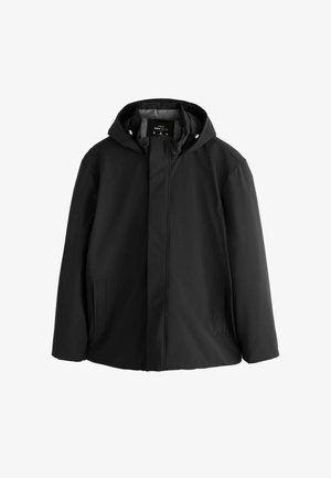Next, REGULAR FIT - SHOWERPROOF HOODED COAT WITH BRUSHED LINING - Viegla jaka - black