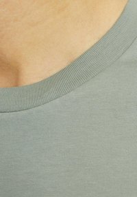 Šviesiai žalia trumpaapykaklė marška su įrėžtu apykakle. Audinys turi lygų paviršių su subtiliu blizgesiu.