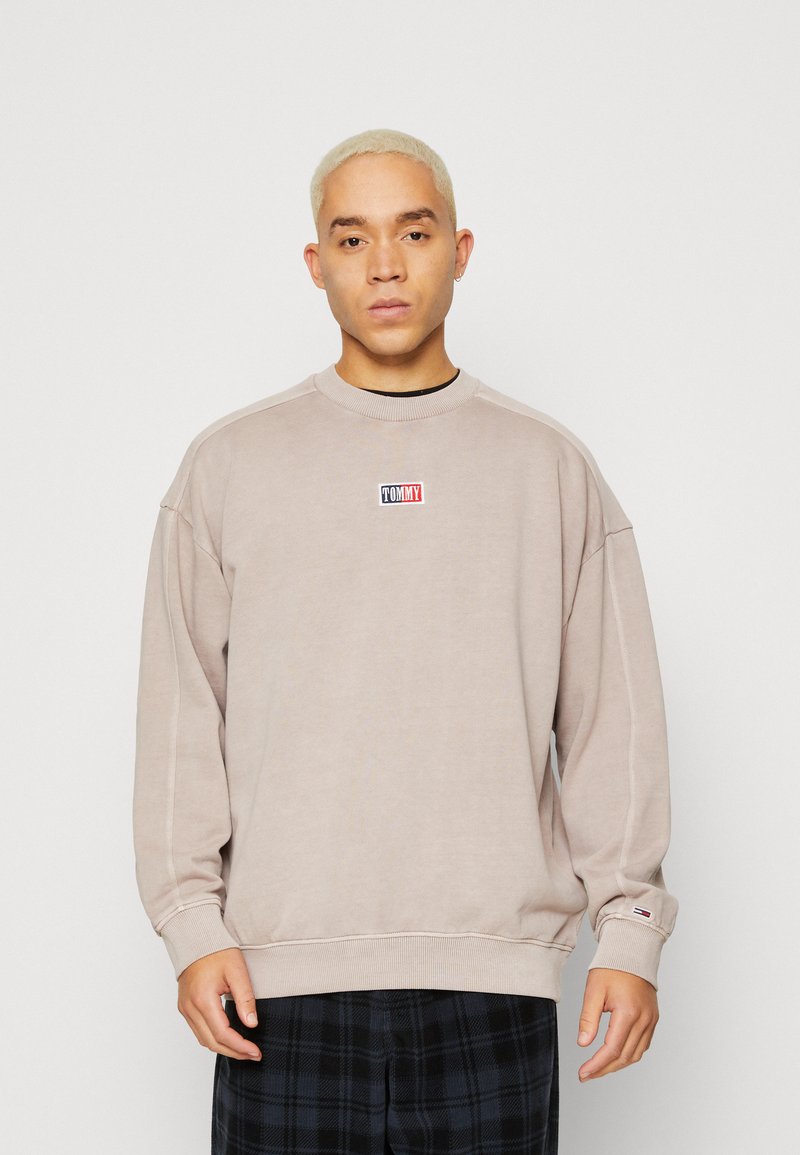 Tommy Jeans SKATER TIMELESS CREW - Mikina - brandons stone