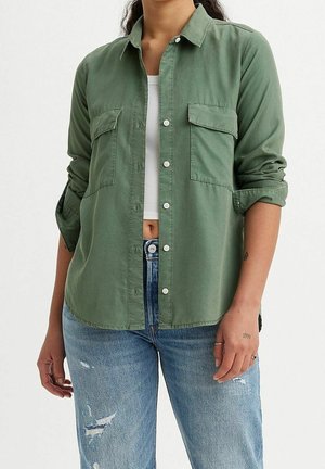 Overhemdblouse - mottled light green