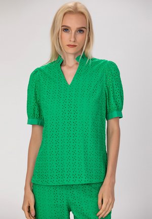 COL V EN BRODERIE ANGLAISE - Blouse - vert