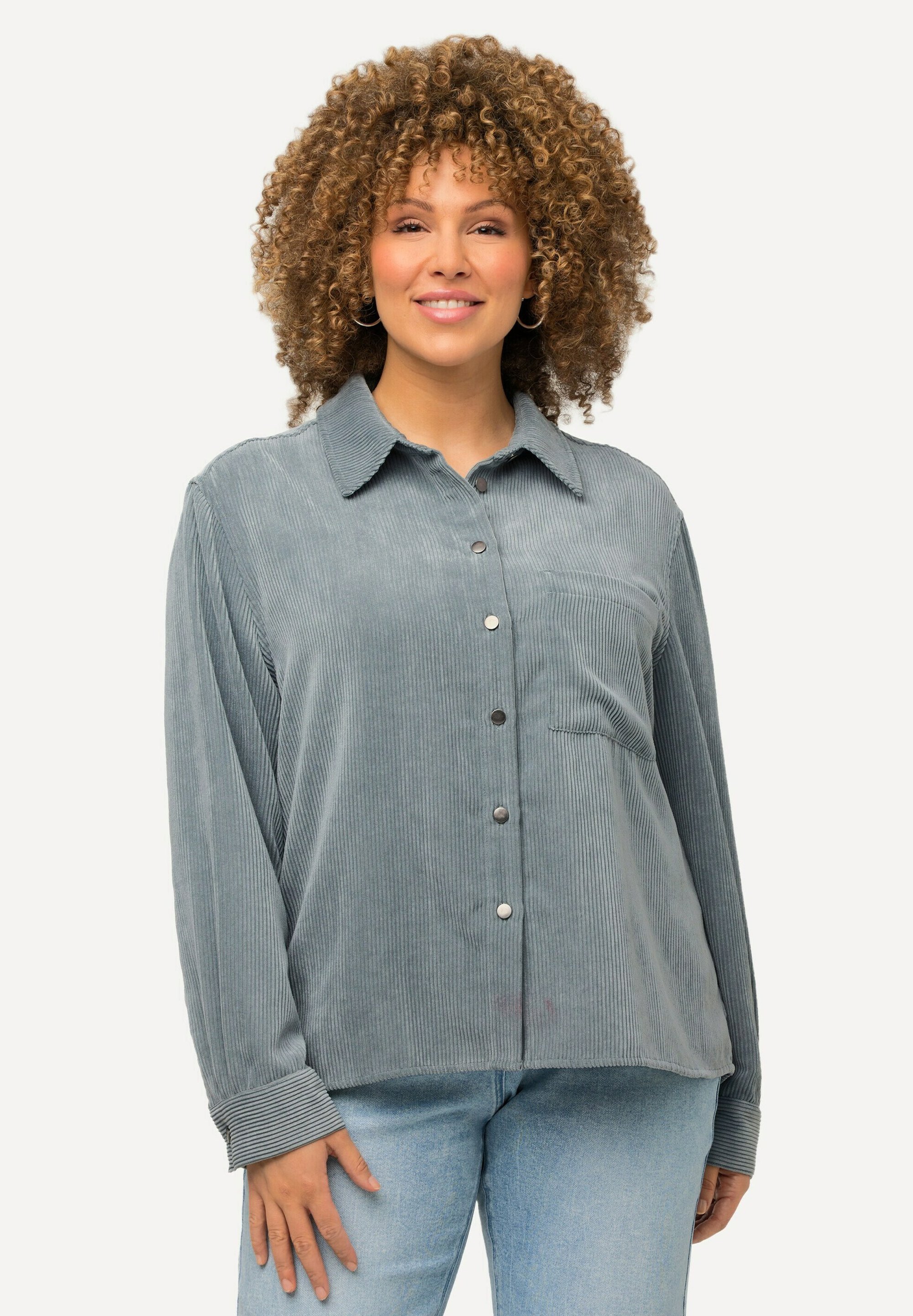 Camicia Donna Ulla Popken In Viscosa E Poliammide - Taglio Regular, Maniche 3/4 - Foto 3