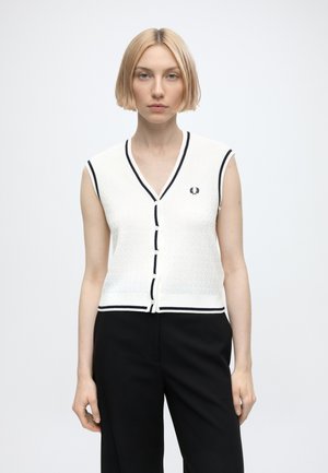 Fred Perry BUTTON THROUGH TANK - Γιλέκο - snow white