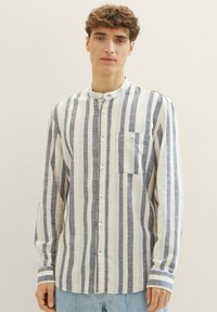 TOM TAILOR DENIM GESTREIFTES - Hemd - black bright orange stripe